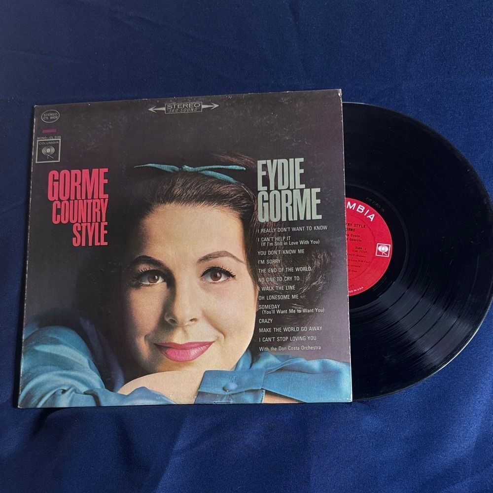Gorme Country Style by Eydie Gorme Columbia Black Vinyl Record with Red Label